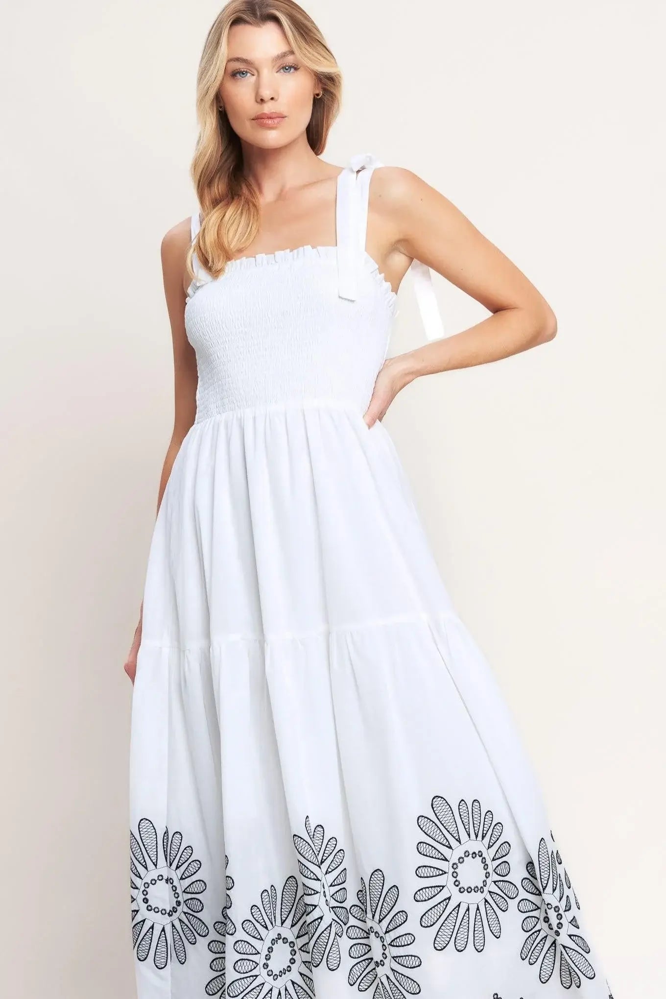 WHISPERS OF SUMMER WOVEN MIDI DRESS - Flying Tomato - Flyclothing LLC