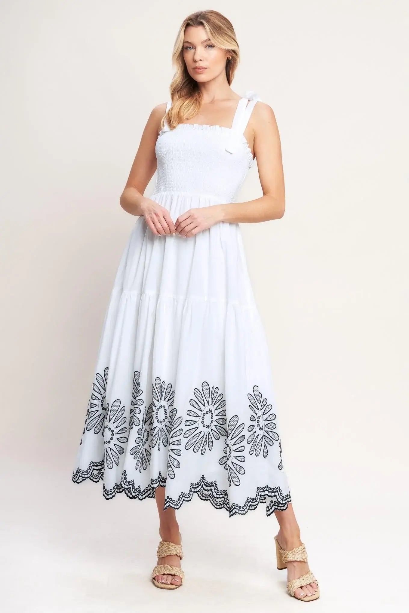 WHISPERS OF SUMMER WOVEN MIDI DRESS - Flying Tomato - Flyclothing LLC