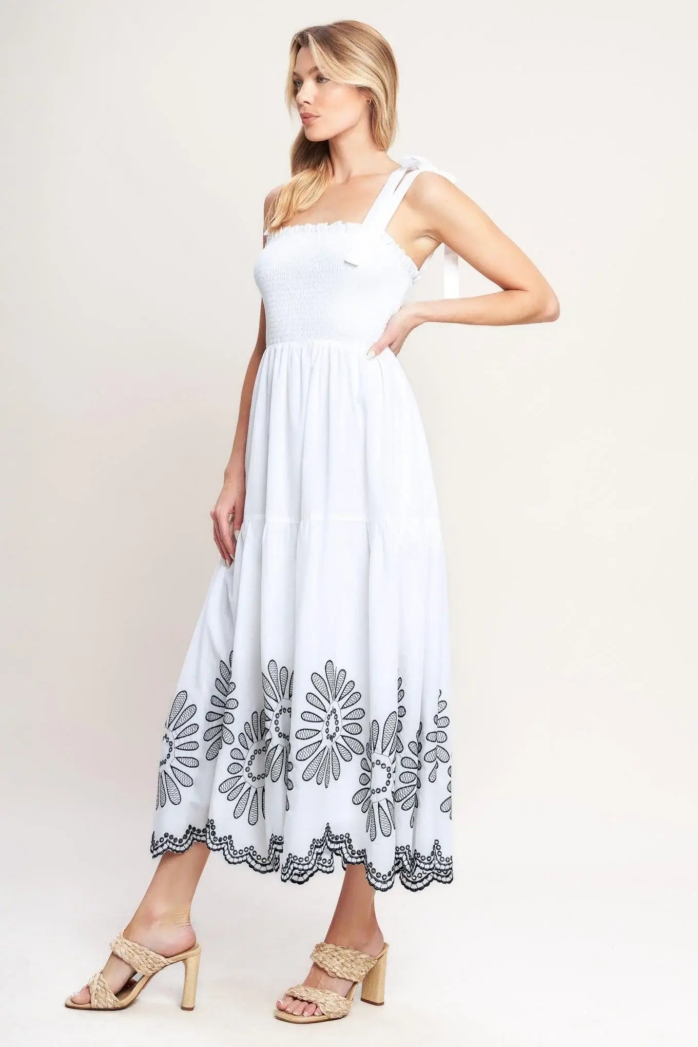 WHISPERS OF SUMMER WOVEN MIDI DRESS - Flying Tomato - Flyclothing LLC
