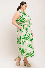 GREEN DAYDREAM WOVEN MIDI DRESS - Flying Tomato - Flyclothing LLC