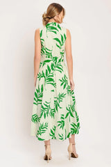 GREEN DAYDREAM WOVEN MIDI DRESS - Flying Tomato - Flyclothing LLC