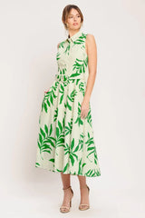GREEN DAYDREAM WOVEN MIDI DRESS - Flying Tomato - Flyclothing LLC
