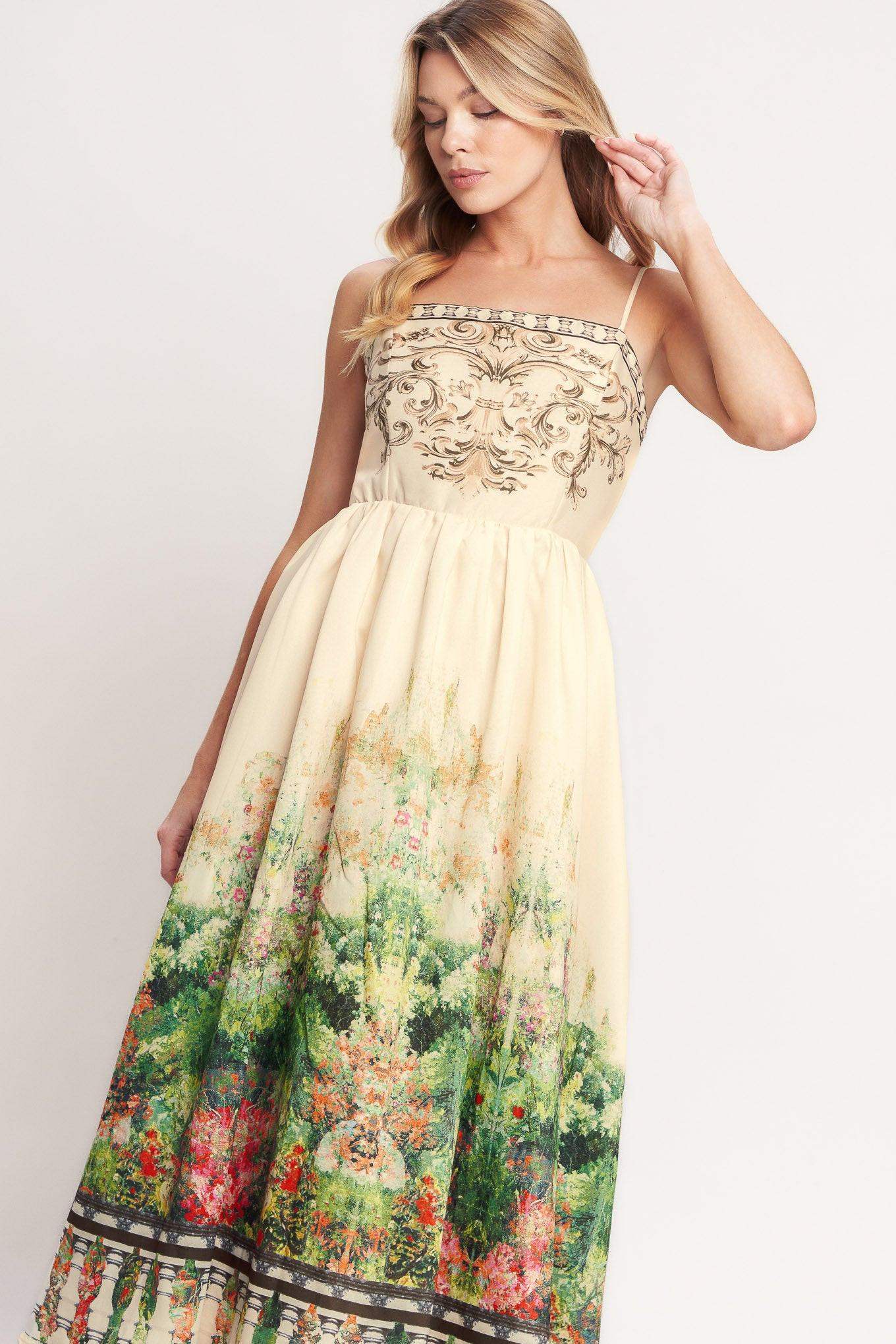 HEIRLOOM BORDER WOVEN MIDI DRESS - Flying Tomato - Flyclothing LLC