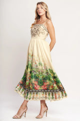 HEIRLOOM BORDER WOVEN MIDI DRESS - Flying Tomato - Flyclothing LLC