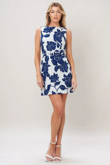 NAVY ESSENCE WOVEN MINI DRESS - Flying Tomato - Flyclothing LLC