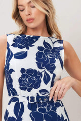 NAVY ESSENCE WOVEN MINI DRESS - Flying Tomato - Flyclothing LLC
