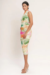 COLORFUL CONFIDENCE POWER MESH MIDI DRESS - Flying Tomato - Flyclothing LLC