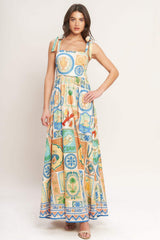 AMALFI POSTCARD WOVEN MAXI DRESS - Flying Tomato - Flyclothing LLC