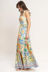 AMALFI POSTCARD WOVEN MAXI DRESS - Flying Tomato - Flyclothing LLC