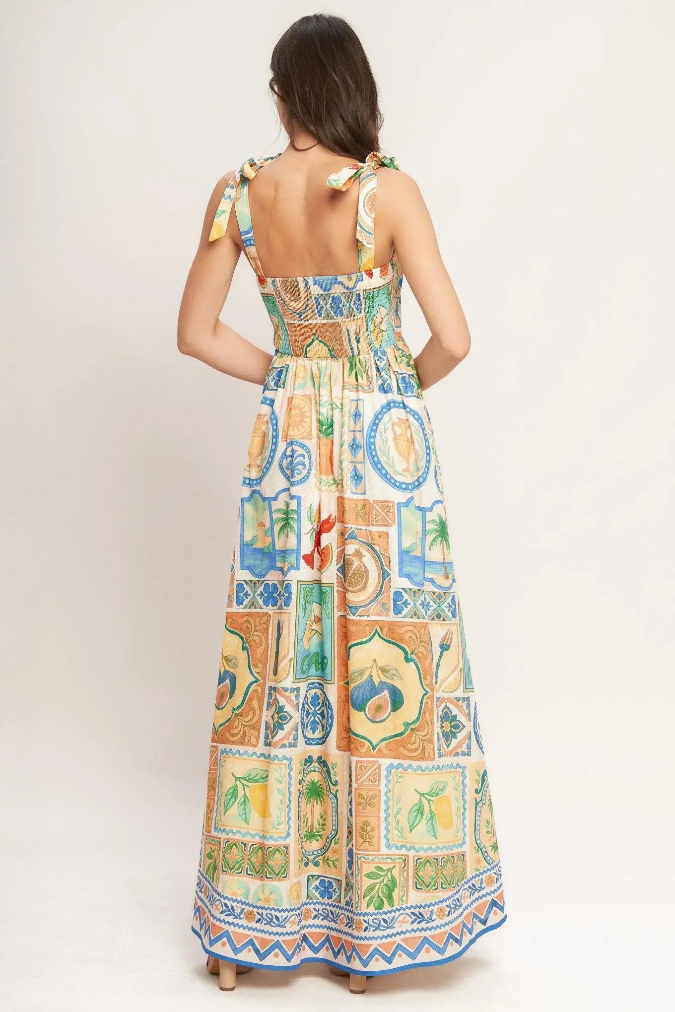 AMALFI POSTCARD WOVEN MAXI DRESS - Flying Tomato - Flyclothing LLC