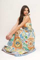 AMALFI POSTCARD WOVEN MAXI DRESS - Flying Tomato - Flyclothing LLC