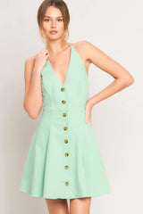 LOVELY CHARM MINT WOVEN MINI DRESS - Flying Tomato - Flyclothing LLC