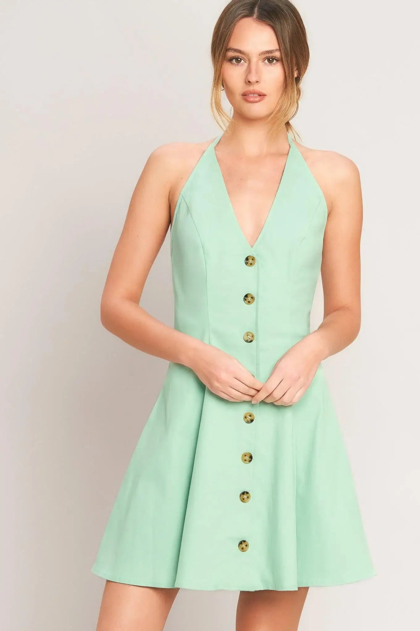 LOVELY CHARM MINT WOVEN MINI DRESS - Flying Tomato - Flyclothing LLC