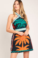 PARADISE POP WOVEN MINI DRESS