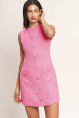 MAIN CHARACTER MOMENT TWEED MINI DRESS - Flying Tomato - Flyclothing LLC