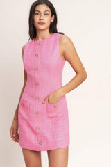 MAIN CHARACTER MOMENT TWEED MINI DRESS - Flying Tomato - Flyclothing LLC
