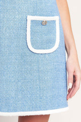 BLUE SKIES AND DAYDREAMS WOVEN MINI DRESS - Flying Tomato - Flyclothing LLC
