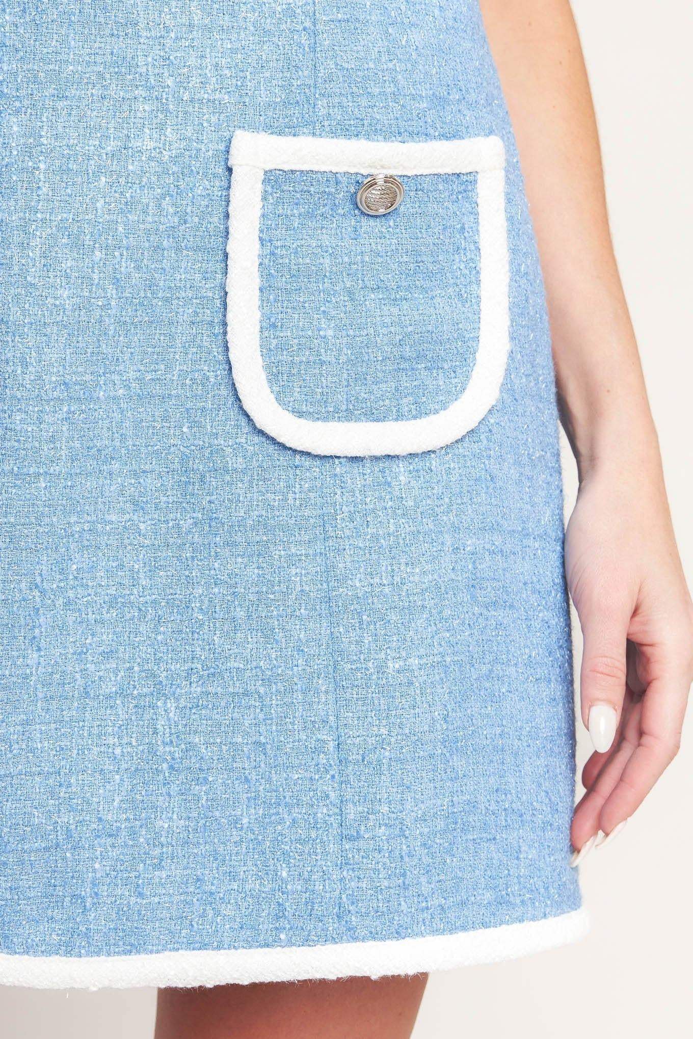 BLUE SKIES AND DAYDREAMS WOVEN MINI DRESS - Flying Tomato - Flyclothing LLC