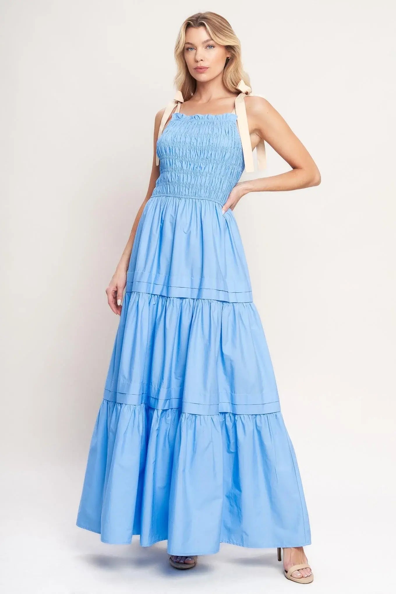 SWEET SERENITY TIERED WOVEN MAXI DRESS - Flying Tomato - Flyclothing LLC