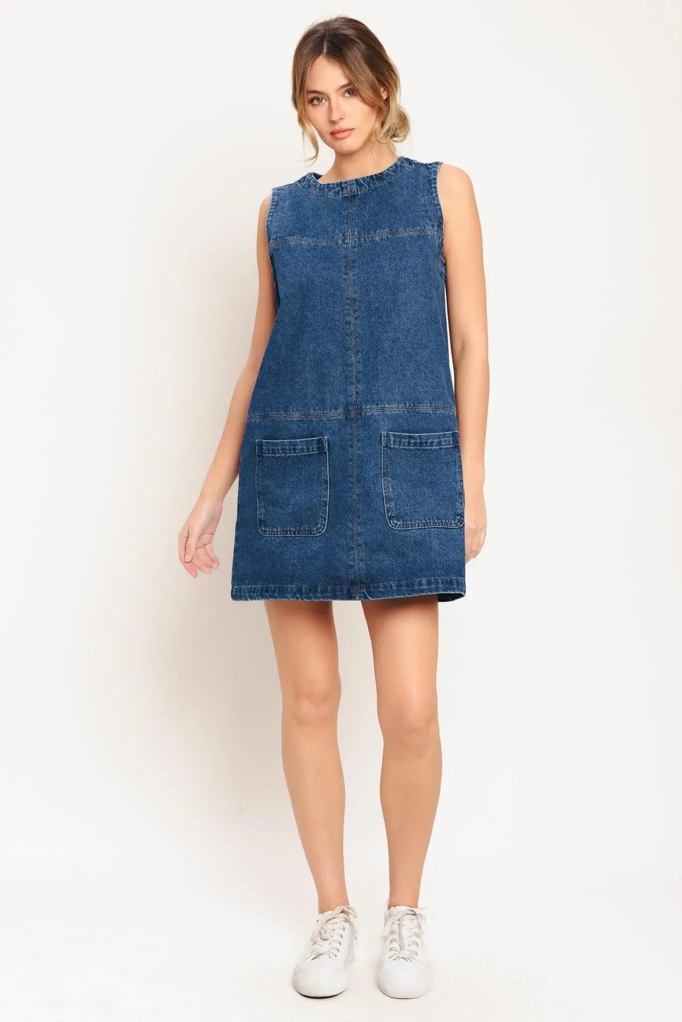 LAIDBACK CHIC DENIM SHIFT DRESS - Flying Tomato - Flyclothing LLC