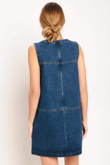 LAIDBACK CHIC DENIM SHIFT DRESS - Flying Tomato - Flyclothing LLC