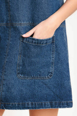 LAIDBACK CHIC DENIM SHIFT DRESS - Flying Tomato - Flyclothing LLC