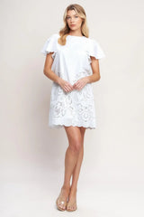 ALL THE RIGHT REASONS WOVEN EYELET DRESS - Flying Tomato - Flyclothing LLC