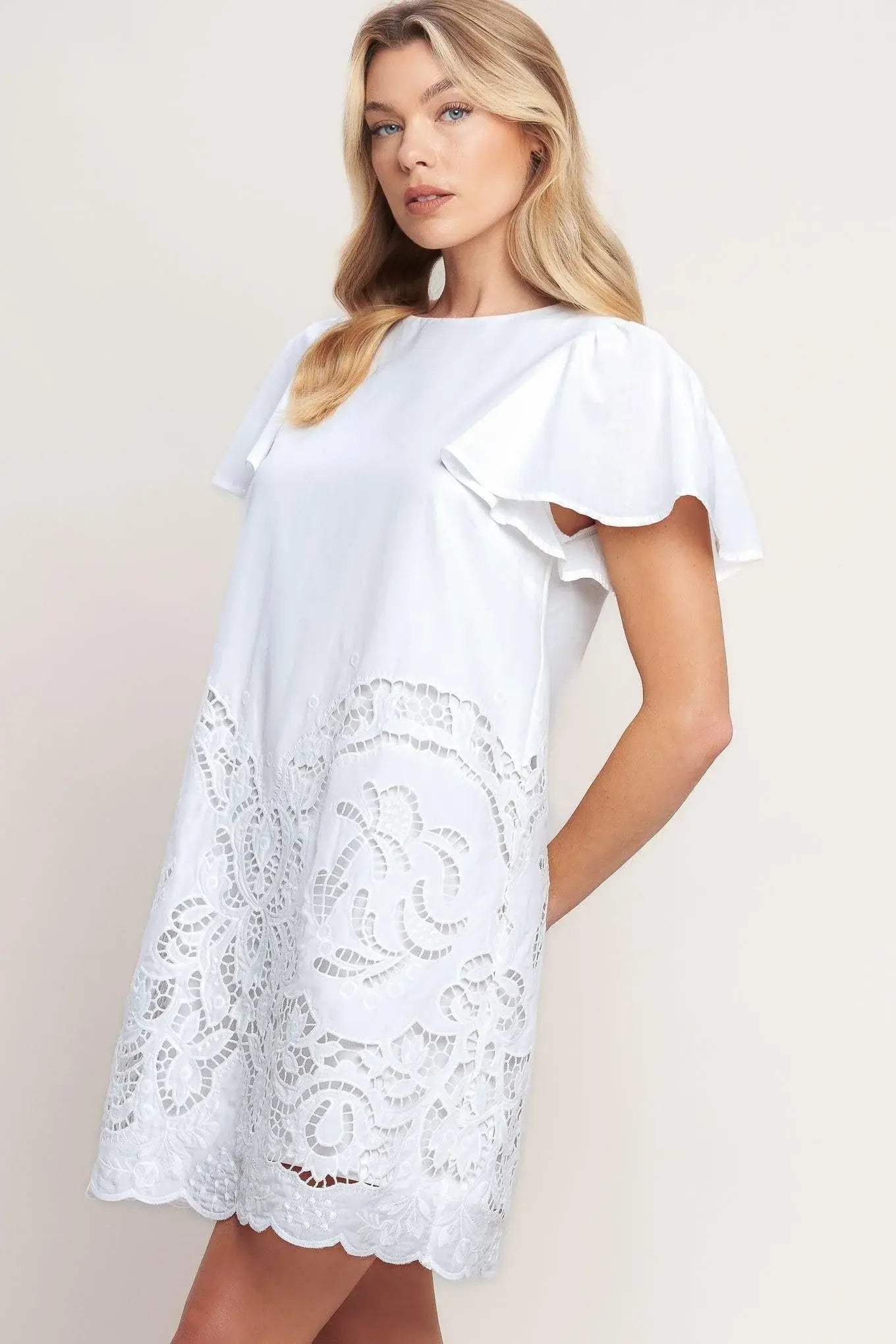 ALL THE RIGHT REASONS WOVEN EYELET DRESS - Flying Tomato - Flyclothing LLC