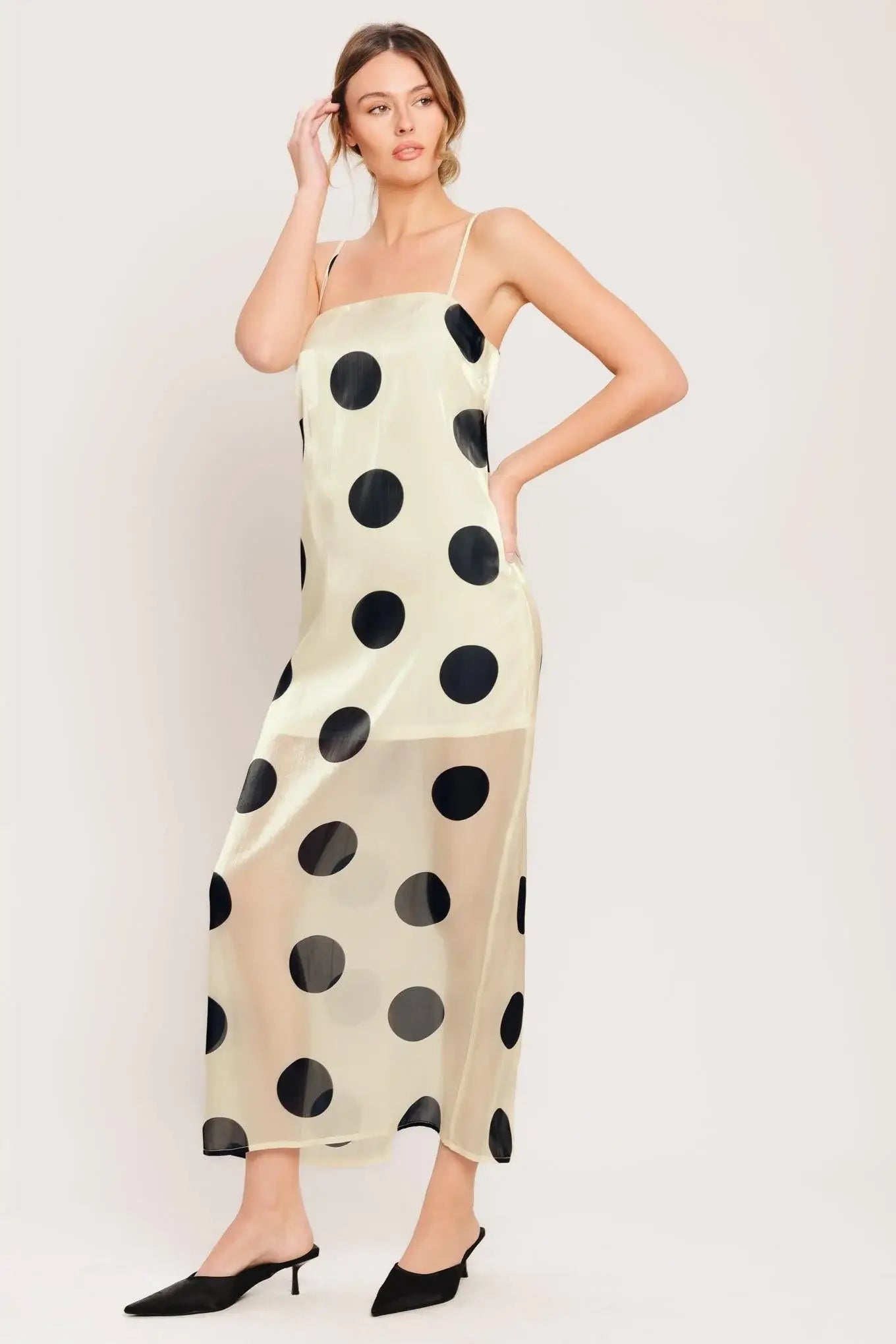 AVANT DOT WOVEN MIDI DRESS - Flying Tomato - Flyclothing LLC