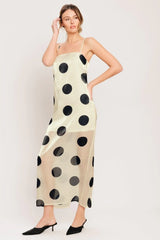 AVANT DOT WOVEN MIDI DRESS - Flying Tomato - Flyclothing LLC