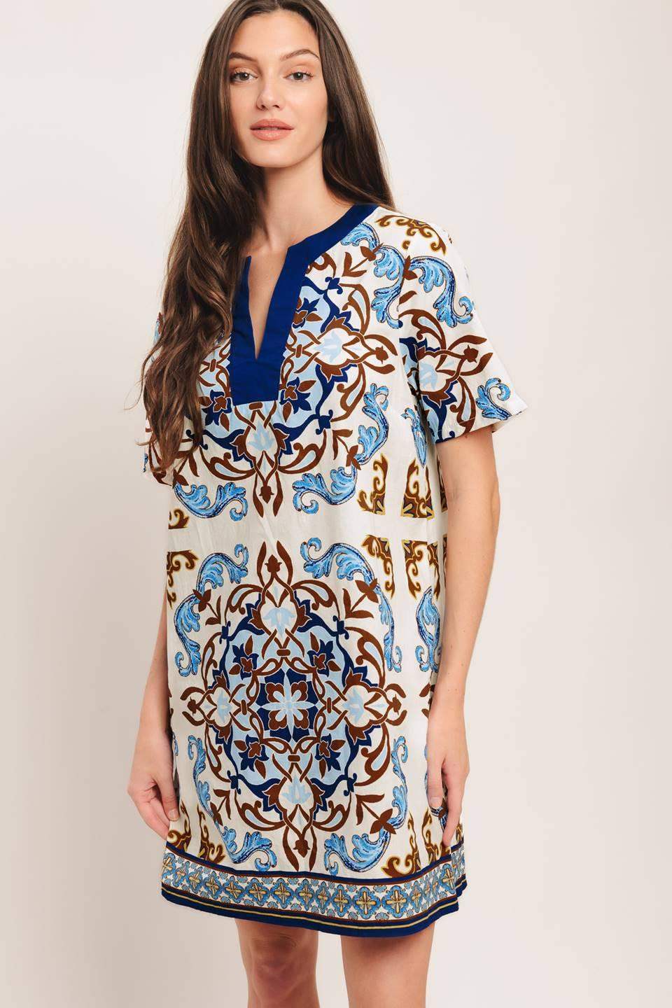 MEDITERRANEAN SOUL WOVEN MINI DRESS - Flying Tomato - Flyclothing LLC