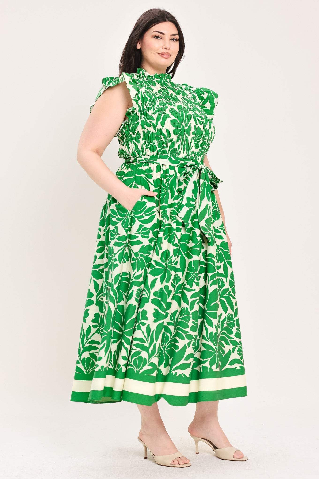 BLOOM ENERGY WOVEN MIDI DRESS - Flying Tomato - Flyclothing LLC