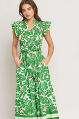 BLOOM ENERGY WOVEN MIDI DRESS - Flying Tomato - Flyclothing LLC