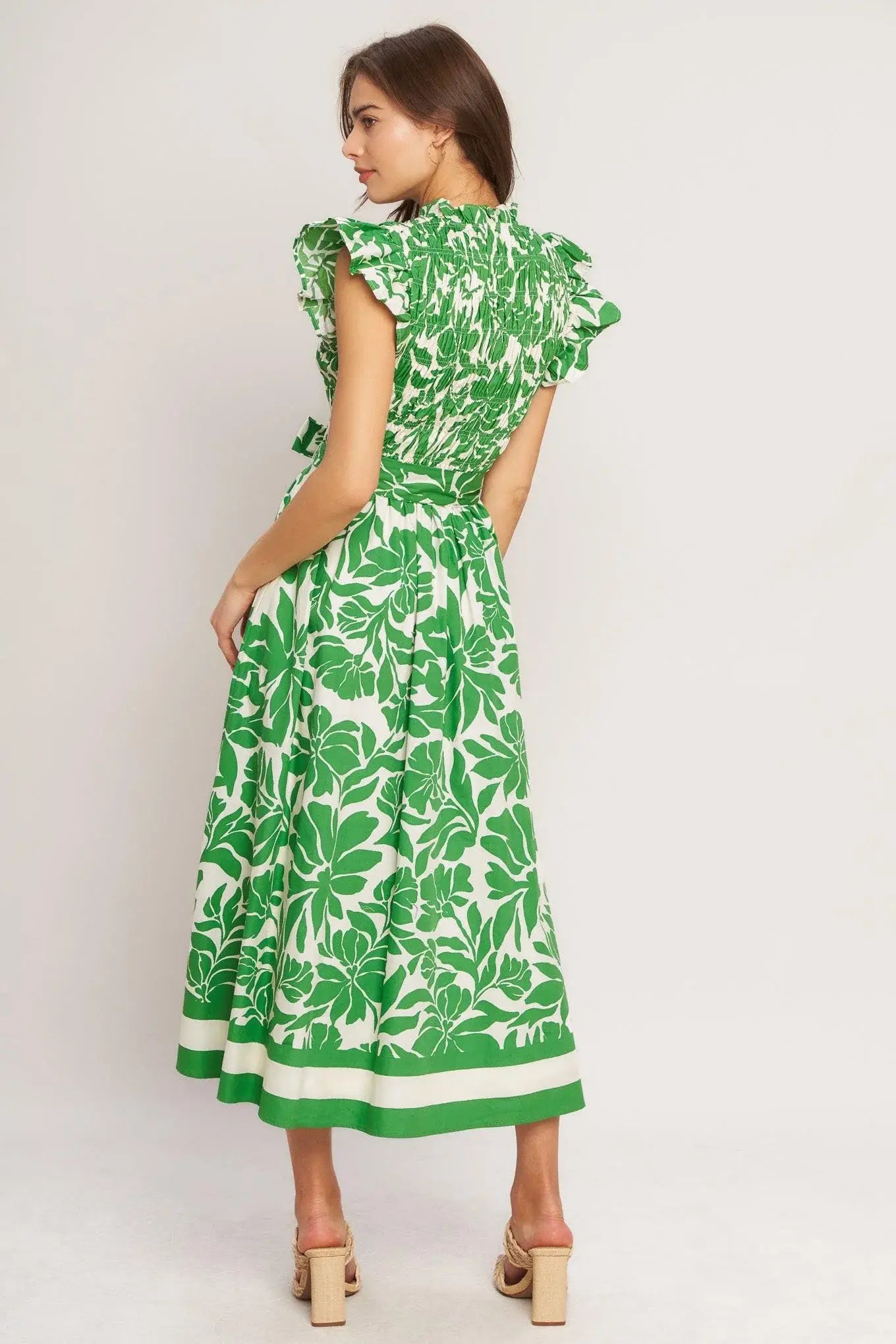BLOOM ENERGY WOVEN MIDI DRESS - Flying Tomato - Flyclothing LLC