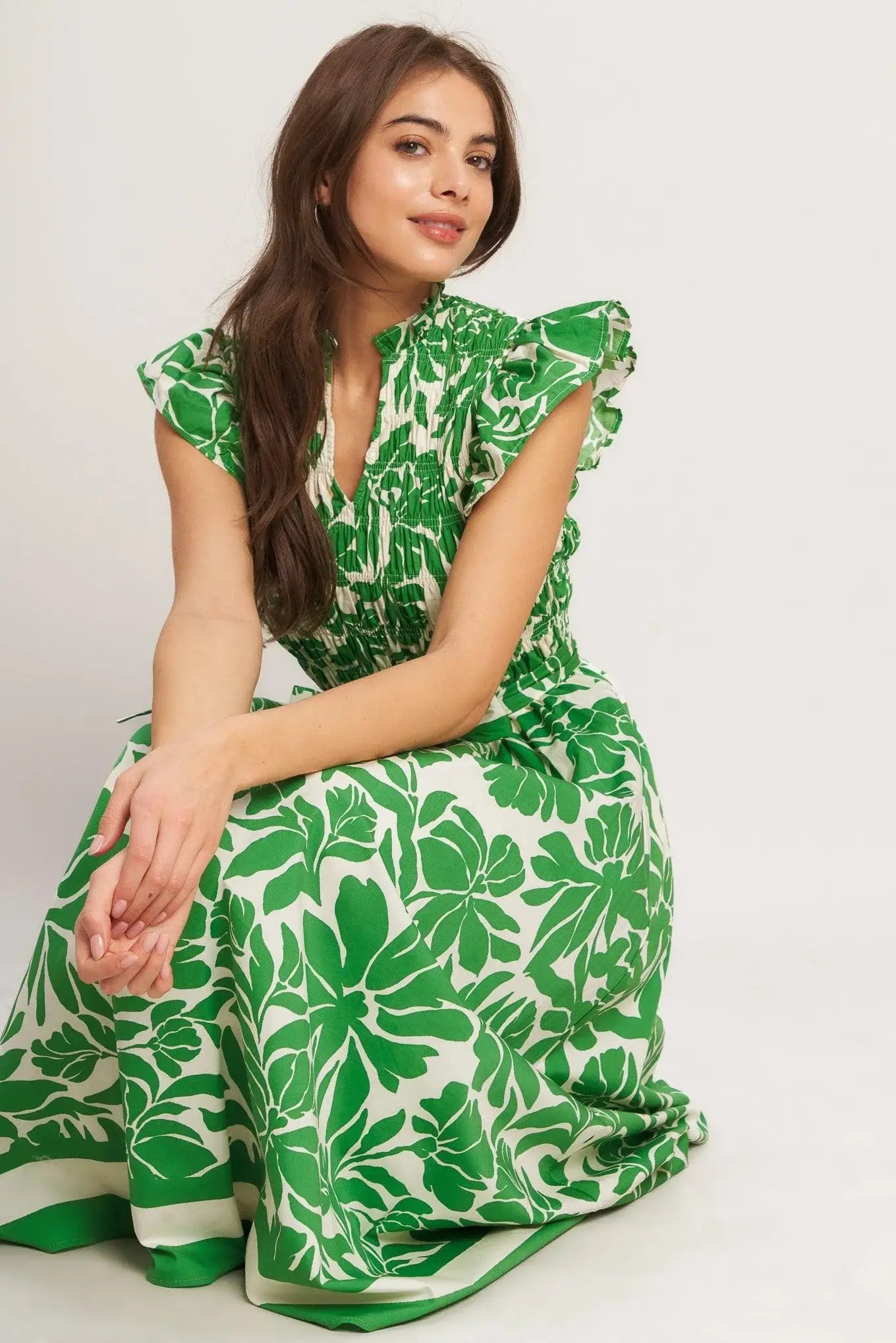 BLOOM ENERGY WOVEN MIDI DRESS - Flying Tomato - Flyclothing LLC