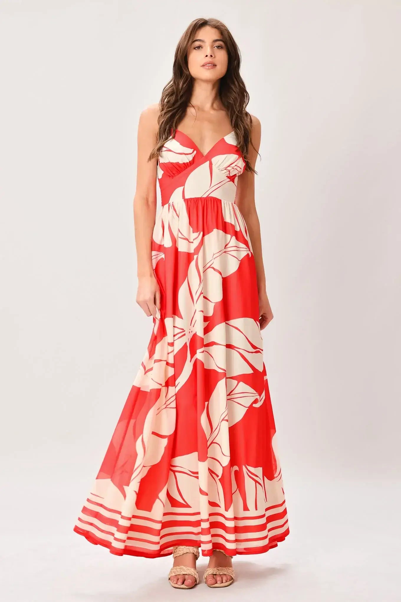 HEAT BLOOM WOVEN MAXI DRESS - Flying Tomato - Flyclothing LLC