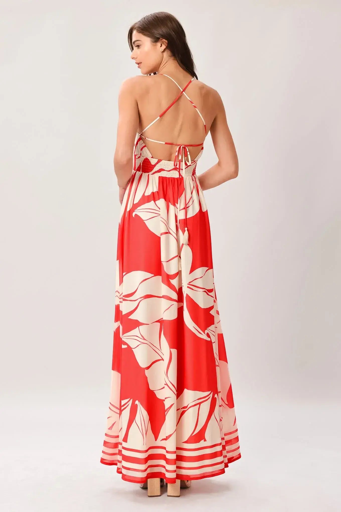 HEAT BLOOM WOVEN MAXI DRESS - Flying Tomato - Flyclothing LLC