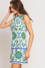 EURO BLUE WOVEN MINI DRESS - Flying Tomato - Flyclothing LLC