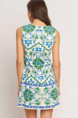 EURO BLUE WOVEN MINI DRESS - Flying Tomato - Flyclothing LLC