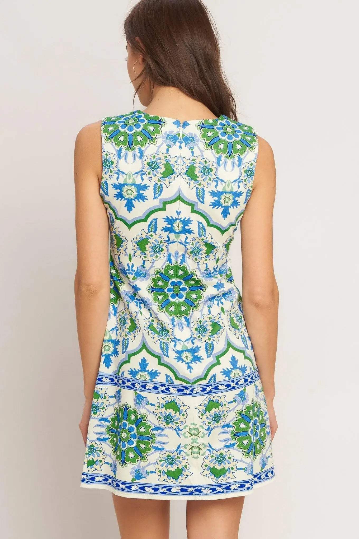 EURO BLUE WOVEN MINI DRESS - Flying Tomato - Flyclothing LLC