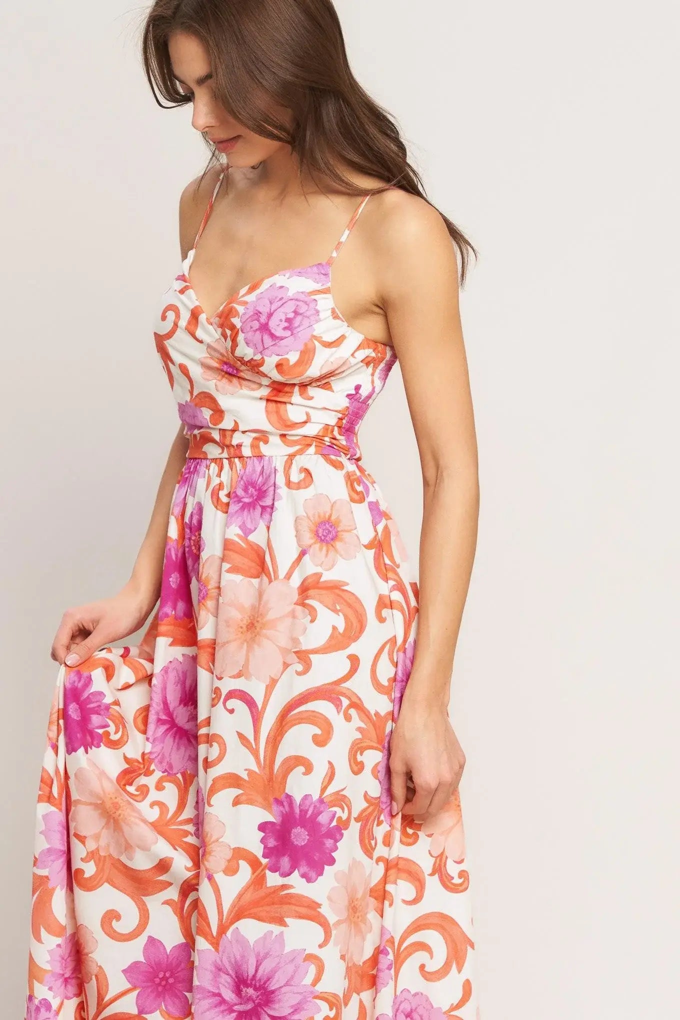 VACAY BLOOM WOVEN MIDI DRESS - Flying Tomato - Flyclothing LLC