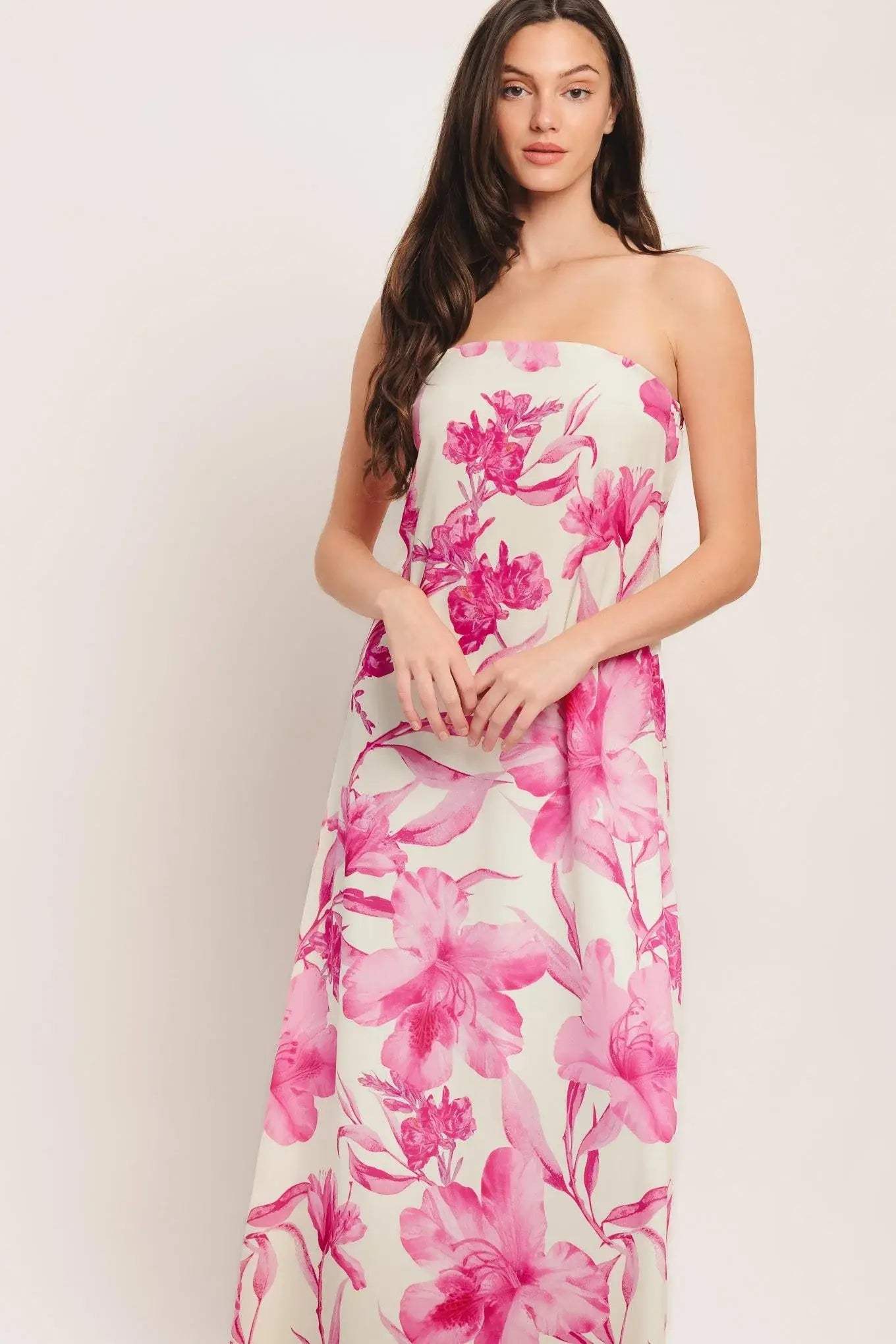 SOFT ROSE ESCAPE WOVEN ANKLE DRESS - Flying Tomato - Flyclothing LLC