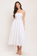 CLOUD PETAL WOVEN MIDI DRESS - Flying Tomato - Flyclothing LLC
