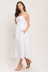 CLOUD PETAL WOVEN MIDI DRESS - Flying Tomato - Flyclothing LLC
