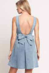 CASUAL POLISHED DENIM MINI DRESS - Flying Tomato - Flyclothing LLC