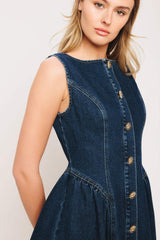 EFFORTLESS POLISH DENIM MIDI DRESS - Flying Tomato - Flyclothing LLC