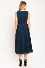 EFFORTLESS POLISH DENIM MIDI DRESS - Flying Tomato - Flyclothing LLC