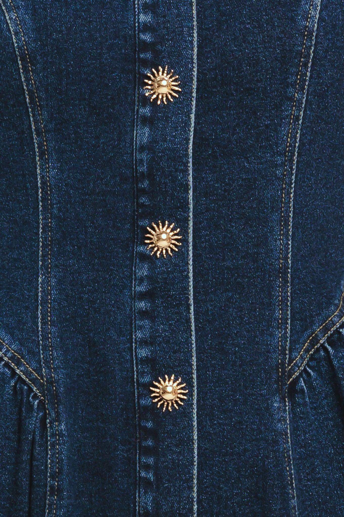 EFFORTLESS POLISH DENIM MIDI DRESS - Flying Tomato - Flyclothing LLC
