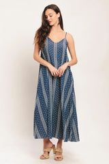 HANDLOOM SKY WOVEN MIDI DRESS - Flying Tomato - Flyclothing LLC