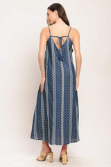 HANDLOOM SKY WOVEN MIDI DRESS - Flying Tomato - Flyclothing LLC